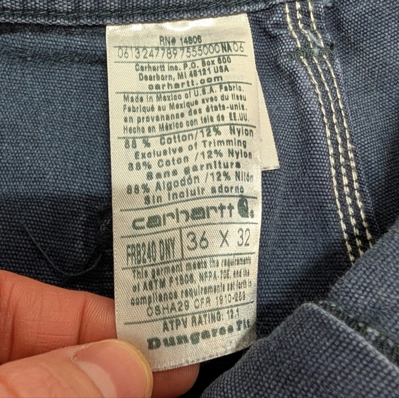 Carhartt FR Fire Resistant Blue Distressed Grunge Pants Men's 36 x 32 - Picture 5 of 8